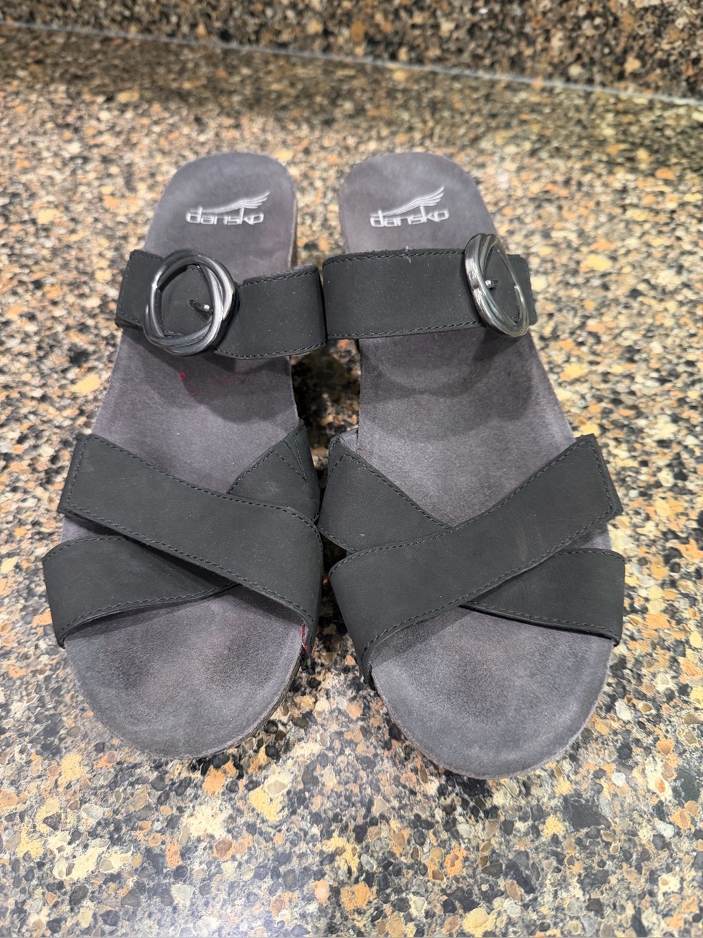Dansko Women's Black Slide Sandals with Buckle 41 - Picture 1 of 11